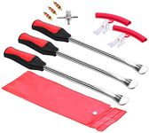 DEDC 3PCS Tire Spoon Lever Iron Tool Set Motorcycle Bike Professional Tire Changing Kits w/Case + 2 Rim Protectors Sheaths