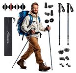 Trekrite Telescopic Walking Poles Set, Collapsible Hiking Poles, 3-Section Anti Shock Trekking Sticks for Men & Women - Adjustable Hiking Sticks with Accessories from a UK Based Company - Blue