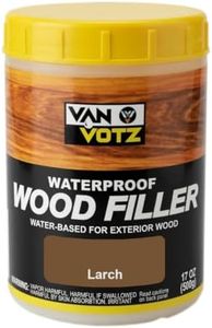 VAN VOTZ Waterproof Wood Filler [Half-Pint, Larch] - Exterior Grade Wood Repair in 18 Paintable and Stainable Colors. Strong Adhesion and Durability for Outdoor Wood in All Weather Conditions.