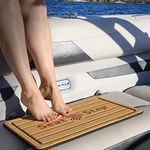 Tidal Wake Seat Step Marine Mat-Protect Boat Cushions, Prevent Upholstery Damage, Tears & Dirt from Stepping on Seats (Tan/White)