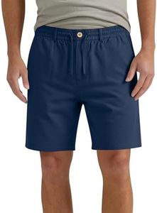 Linen Shorts for Men,Mens Shorts Casual 5 Inch Stretch Waist Button Drawstring Short Pants Breathable Summer Clothes,Summer Outfits,Beach Vacation,Casual Everyday Wear,Golf,Yoga,Office,Work,Walking