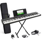 Alesis Recital Play 88 Key Keyboard Piano with 480 Sounds, Speakers, USB MIDI, Carry-Bag, Stand, Headphones, Pedal and Piano Lessons for Beginners