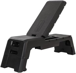 HolaHatha Multifunctional Home Exercise Workout Weight Bench, Adjustable Height, Backrest Positions, and Storage, Black