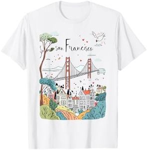 San Francisco Gate Bridge Art Print SF City Souvenir T-Shirt