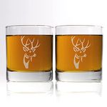 Deer Hunting Accessories for Men, Scotch Glasses Set, Bourbon Glasses, Whiskey Glasses for Women