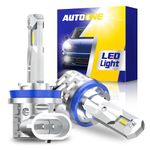 AUTOONE H11 H8 H16 LED Fog Light Bulbs or DRL, 12000LM 6000K White, H11/H16 LED Fog Lamps Replacement for Car, Trucks, Non-polarity Plug and Play, Pack of 2