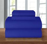 Elegant Comfort Luxury Premium Hotel Quality Microfiber 4-Piece Sheet Set - Wrinkle Resistant, All Around Elastic Fitted Sheet, Deep Pocket up to 16", King, Royal Blue