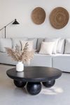 The Gliteen Solid Wood Coffee Table with Woven Cane Sides, Home Centre Coffee Table, Wood Accent Table (Coffee Table 11)