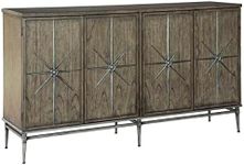 Hekman Accent Entertainment Center - Media Entertainment Cabinet, Solid Wood TV Stand, Media Console Cabinet with Power Pack Outlet, 4 Door and 2 Storage Shelves Each, Modern Living Room Furniture