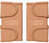 Sports Research Sweet Sweat Arm Trimmers for Men & Women | Increases Heat & Sweat Production to The Bicep Area | Includes Mesh Carrying Bag (Sand, Small)