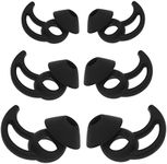 ECSiNG 3 Pairs Earbuds Cover Silicone Earhooks Ear Loops in-Ear Earbuds Tips with Wings Compatible with Bo-se QuietComfort and Sport Earphones S M L Black