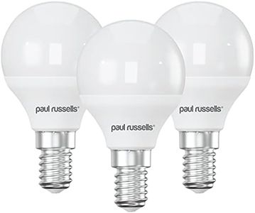 paul russells LED Light Small Edison Screw E14, 40w Incandescent Equivalent, 5.5W 470LM LED Bulb, 6500K Daylight, Round Mini Globe Frosted Bombillas G45 SES Golf Ball Energy Saving Bulbs, Pack of 3