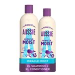 Aussie Shampoo And Conditioner Set For Dry, Damaged Hair, Miracle Moist, With Macadamia Nut Oil, Cruelty Free, XL VALUE PACK, 1145ml, (Pack of 2)