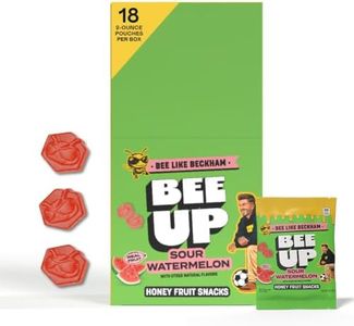 BEEUP Honey Fruit Snacks, Sour Watermelon – Bulk Snack Pack Caddy, Dye Free, No Corn Syrup, Individually Wrapped Snacks for Camp, School, Sports & Lunches (18 2-Ounce Pouches)