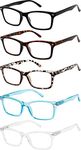 5 Pack Reading Glasses Blue Light Blocking Readers for Women Men Anti Glare Filter Lightweight Eyeglasses +2.75