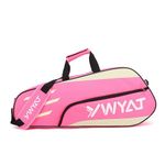 TentHome 3 Racket Tennis Bag with Adjustable&Detachable Shoulder Strap, Super Roomy Lightweight Waterproof Racquet Bag for Tennis, Badminton (Pink)