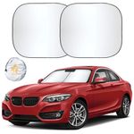 EcoNour 2-Piece Car Windshield Sun Shade | Durable 240T Polyester Sun Shield for Front Window Blocks UV Rays | Foldable Automotive Interior Accessories for Sun Protection | Small (23.5 x 29 inches)