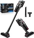 BRITECH Cordless Lightweight Stick Vacuum Cleaner, 500W Motor for Powerful Suction 40min Runtime, LED Display Screen & Headlights, Great for Carpet Cleaner, Hardwood Floor & Pet Hair (Black)