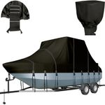 Nukugula Heavy Duty T-Top Boat Cover 900D Solution Dyed Trailerable T Top Boat Cover with 17 Windproof Straps Fit 21'-23' Long Beam Width Up to 106" Center Console Boat with T Top Roof