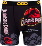 Odd Sox Men's Novelty Underwear Boxer Briefs, Jurassic Park Classic- X-Large