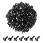 moinkerin 200 Pcs Split Pins Pastel Metal Brad Fasteners Mini Brads, Multicolor Round Brads for Paper Craft DIY Stamping Scrapbooking (Black, 8 X 16 mm)