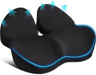 Memory Foam Seat Cushion for Office Chair Pressure Support Extra Large Size, Ergonomic Office Chair Seat Cushion for Tailbone, Car Seat Cushion Improves Posture & Support for Long Sitting Black
