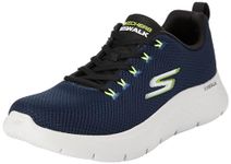 Skechers Men's Go Walk Flex Sneaker, Navy and Lime Textile, 11 UK