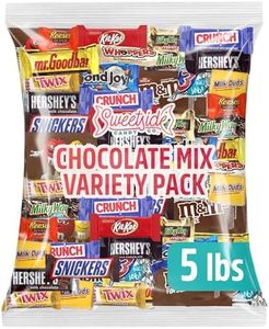 Chocolate Assorted Candy Variety Pack - 5 lb Bulk - Individually Wrapped Mixed Candy Bag - Assorted Chocolates Mix for Parties, Office, Holidays.