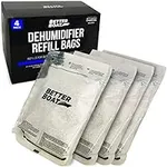 4 Pack Moisture Absorbers Dehumidifier Refill Bag to Get Rid of Odors & Damp Air | Pellet Packs for use in Refillable Bucket for Basement Closet Home RV and Boating Refills Unscented Fragrance Free
