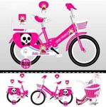 Pink Girls Bike, Bicycle, 12" 14" 16" 18" 20", Cycling, Girls Cycle, Road Bike, Child Road Bike, Adjustable Bike, Raleigh, BMX, Tourer, 2-12 Years Old, Stabilisers, New (16 Inch)