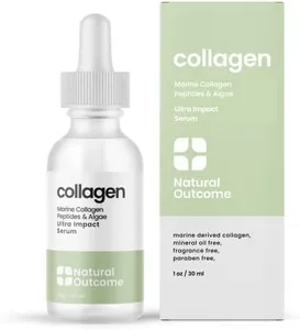 Collagen Serum For Face by Natural Outcome Skin Care - Ultra Impact Marine Collagen Peptides Serum for Face - Facial Moisturizer Anti Aging Serum Gel for Firming, Lifting and Reducing Wrinkles, 1 oz