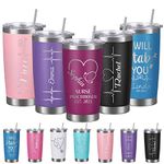 Lovdeying Personalised Nurse Tumblers with Name Lids and Straws Custom Insulated Coffee Travel Tumbler Cup Customised Nurse Appreciation RN Graduation Gifts for Men Women Stainless Steel, 20oz/590ml