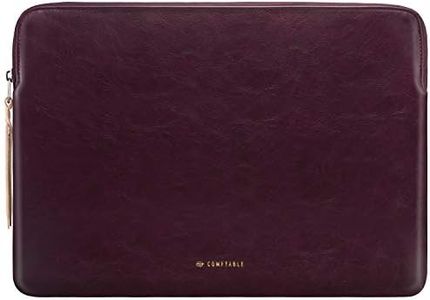 Comfyable Slim Protective Laptop Sleeve 13-13.3 inch for MacBook Pro & MacBook Air, PU Leather Bag Waterproof Cover Notebook Computer Case for Mac, Berry Brown
