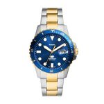 Fossil Men Stainless Steel Analog Blue Dial Watch-Fs6034, Band Color-Multicolor