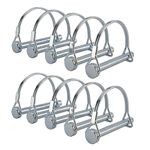 AuInn Wire Lock Pins, 1/4 Inch x 1-3/4 inch Shaft Locking Pin Heavy Duty Safety Coupler Pin Hitch Pin with Round Arch Wire Retainer for Trailers Lawn Garden(Pack of 10)