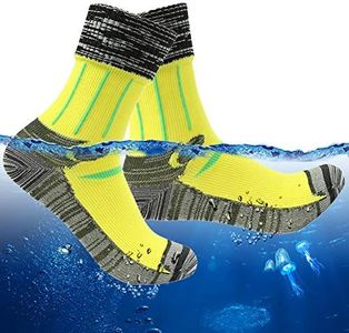 RANDY SUN Waterproof Socks for Women Fishing, Neoprene Cold Weather Boot Socks for Hiking Camping Trekking 1 Pair (Yellow,X-Small)
