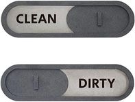 GEEKBEAR Clean Dirty Dishwasher Slider Sign (Gray) - Made with Premium MDF Wood - Wood Slider Indicator with Bold Text