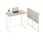 Dripex Folding Desk Foldable Small Computer Desk Writing Table for Small Place Easy Assembly, Oak