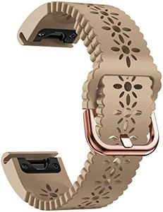 Fleshy Leaf QuickFit 20mm Wishbone Watch Band Compatible with Garmin Fenix 7S 5S/ 5S Plus, 6S/ 6S Pro, D2 Delta S, Descent Mk2S - Silicone Replacement Strap Bracelet Wristband - Smart Watch Accessories (kaqi)