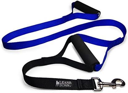 Leashboss Original - Heavy Duty Dog Leash for Large Dogs - No Pull Double Handle Training Lead for Walking Big Dogs - Dog Leashes with Padded Handle for Control and Safety (Blue)