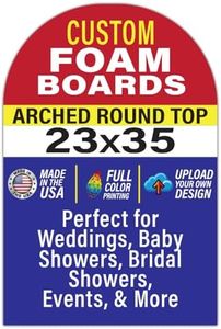 Custom Arch Foam Board Poster Sign, Multiple Sizes and Shapes - 3/16 Thick - Personalized Foamcore Event Signs for Wedding, Baby Shower, Announcements, Presentations, Arts & Crafts (23x35 Arched Round Top)