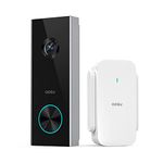 Wireless Doorbell Camera, aosu Battery-Powered Video Doorbell with Chime, 2K Resolution, No Monthly Fees, 2.4GHz WiFi, 180-Day Battery Life, AI Detection, Work with Alexa & Google Assistant