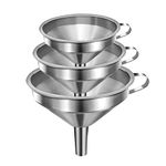 Funnels for Filling Bottles, Stainless Steel Small Kitchen Funnel Set of 3, Food Grade Mini Funnels for Kitchen Use Filling Bottles Liquor Flask Tiny Spice Cooking Powder Water
