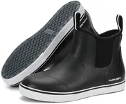 Furuian Women's Deck Boots Ankle Rain Boots Fishing Boots Rubber Waterproof Garden Shoes Slip-Resistant Outdoor Work Shoes,Black,Size 9.5