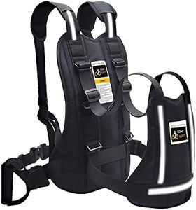 Jolik Aggiornamento Cintura Moto Bambini Imbracatura Regolabile con Due Manici in Materiale Riflettente, Nero