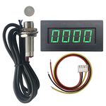 DIGITEN 4 Digital Green LED Tachometer RPM Speed Meter + Hall Proximity Switch Magnet Sensor NPN for Lathe Conveyor Belt