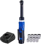 ACDelco ARW1218-3PSC G12 Lithium-Ion 12V (10.8V) Extended 3/8” Electric Cordless Ratchet Wrench Set Power Tool Kit | Tool Set Includes Battery Pack, Charger & Socket Set