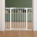 Babelio Baby Gate for Doorways and Stairs, 26-40 inches Dog/Puppy Gate, Easy Install, Pressure Mounted, No Drilling, fits for Narrow and Wide Doorways, Safety Gate w/Door for Child and Pets