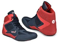 USI UNIVERSAL THE UNBEATABLE 701WRB Comferto Red/Navy Sports Shoes for Wrestlers for Men & Women with Pu Suede, Mesh & Rubber Construction (11 UK/Ind)