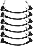 Donner 6 Inch Guitar Patch Cable Guitar Effect Pedal Cables Black 6 Pack